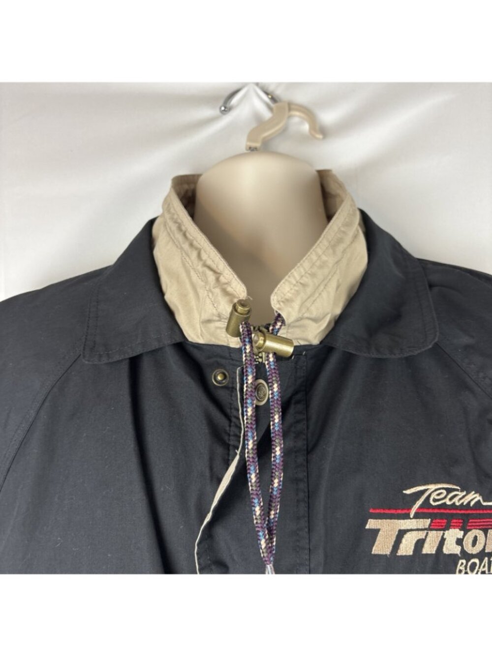 Triton Boats Fishing Team Jacket Embroidered Lined Black Size Large EUC - Picture 2 of 9